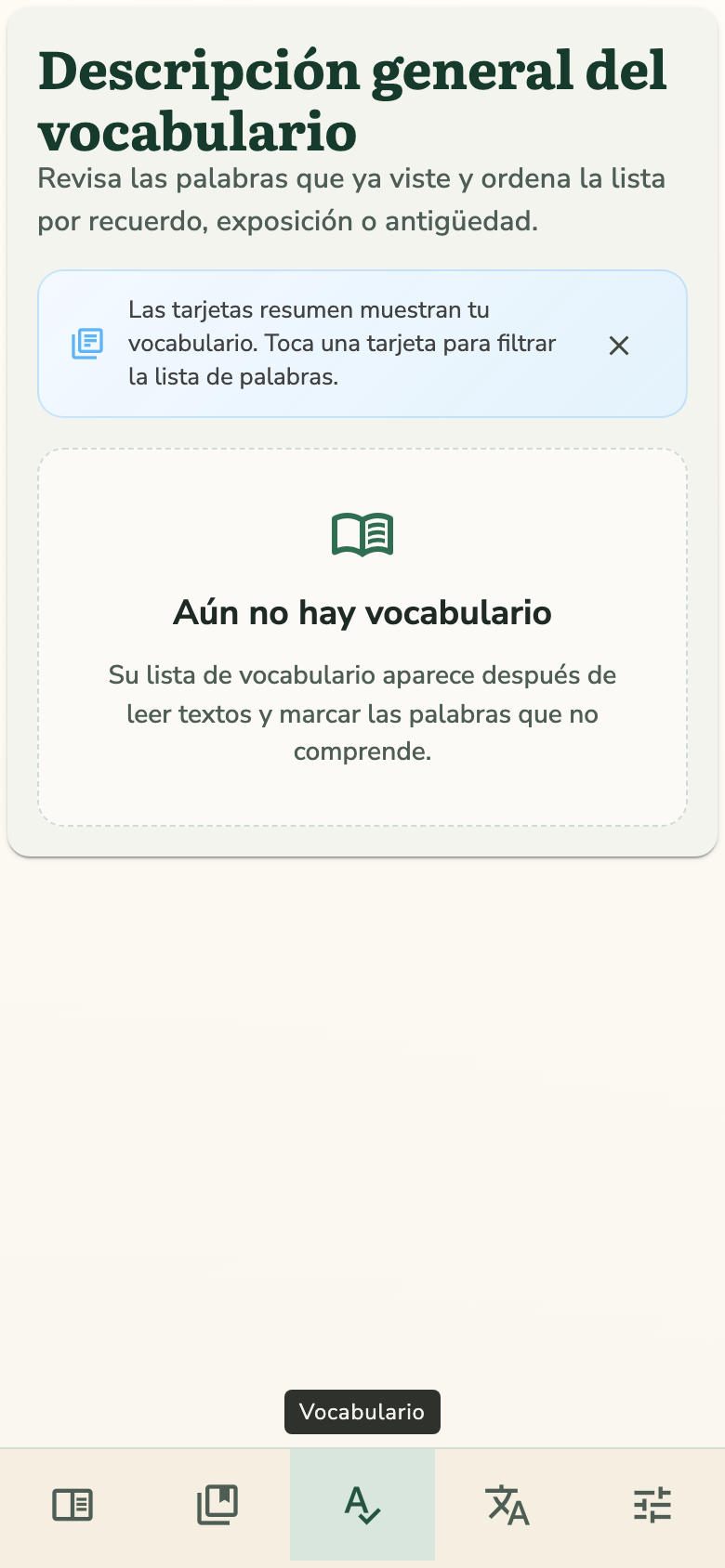¿Cómo ayuda el seguimiento de vocabulario?